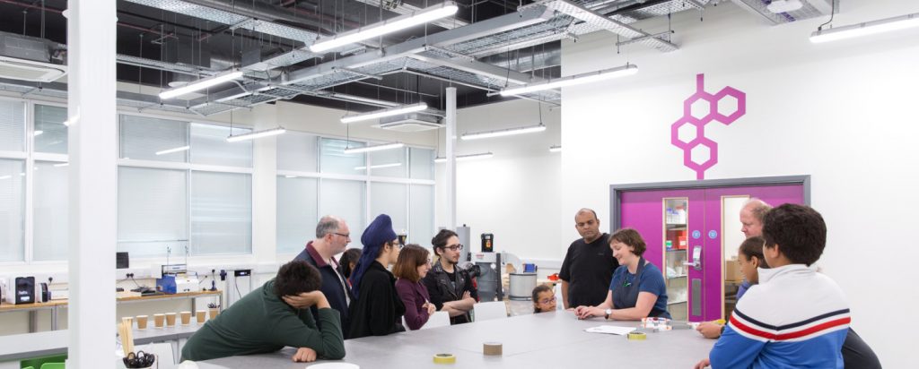 Community activities at Imperial College's invention rooms. Photo via Imperial College London.