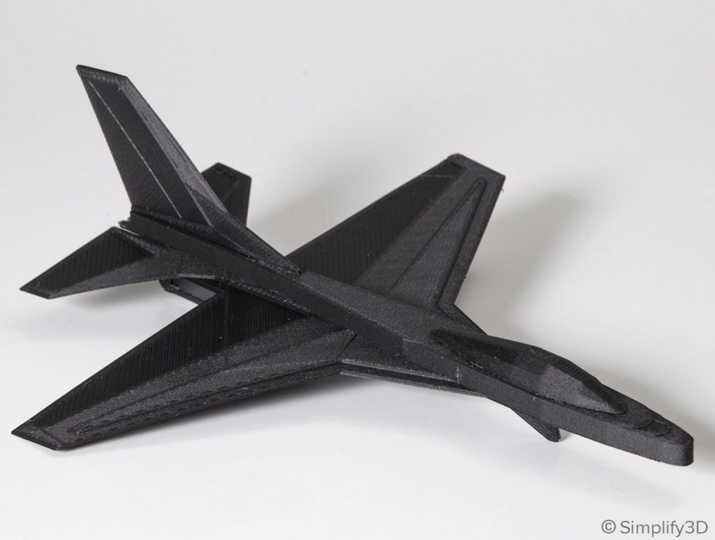 A sample 3D Printed object made of Carbon Fiber Filament. Photo via Simplify3D.