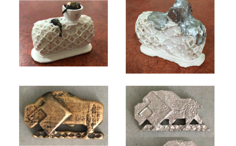 Bronze (R) and Aluminium (R) casts produced using Castalite 3D printed molds. Image via Tethon3D.