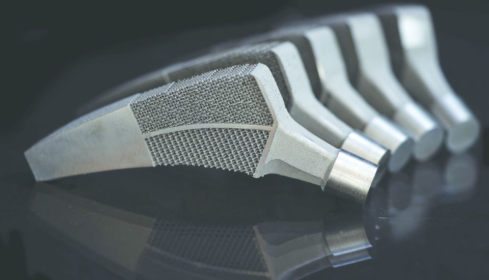 The prrof of concept 3D printed titanium implants. Photo via TU Delft