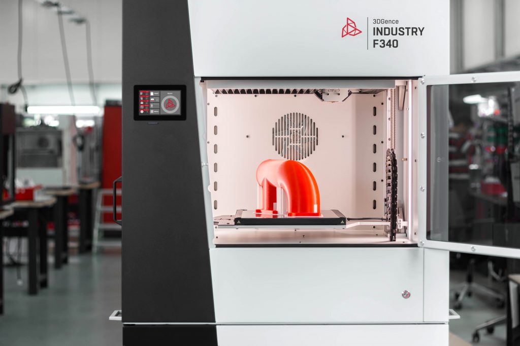 Inside the INDUSTRY F340 3D printer. Image via 3DGENCE