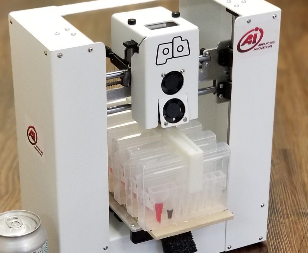 An automated DNA extractor designed by AI Biosciences. A new NASA project seeks to modify the plastic cartridge in this extractor so that it can be 3D-printed on the International Space Station. Photo via AI Biosciences.