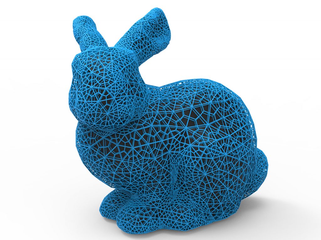 A bunny rabbit designed from lattice structures in Crystallon. Photo via food4rhino.