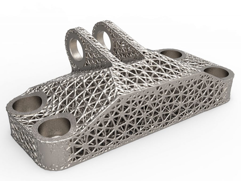 A metal part structured with lattices. Image via food4rhino.