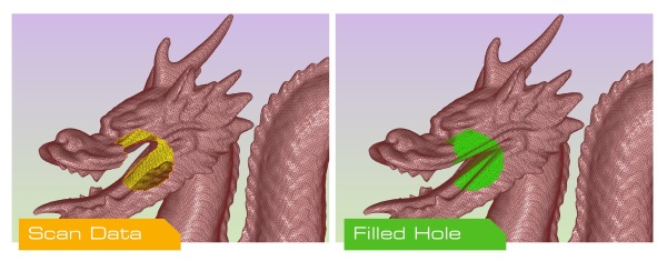 Larger holes processed, keeping detail. Image via Polygonica