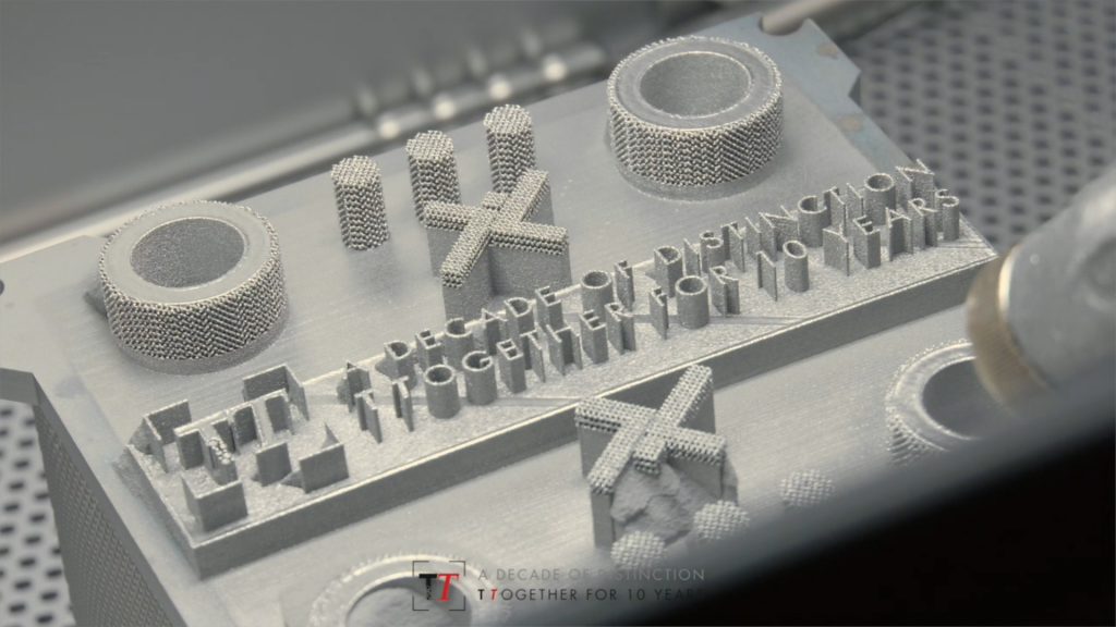 "A Decade of Distinction" 3D printed trabecular titanium sampler. Image via Lima Corporate
