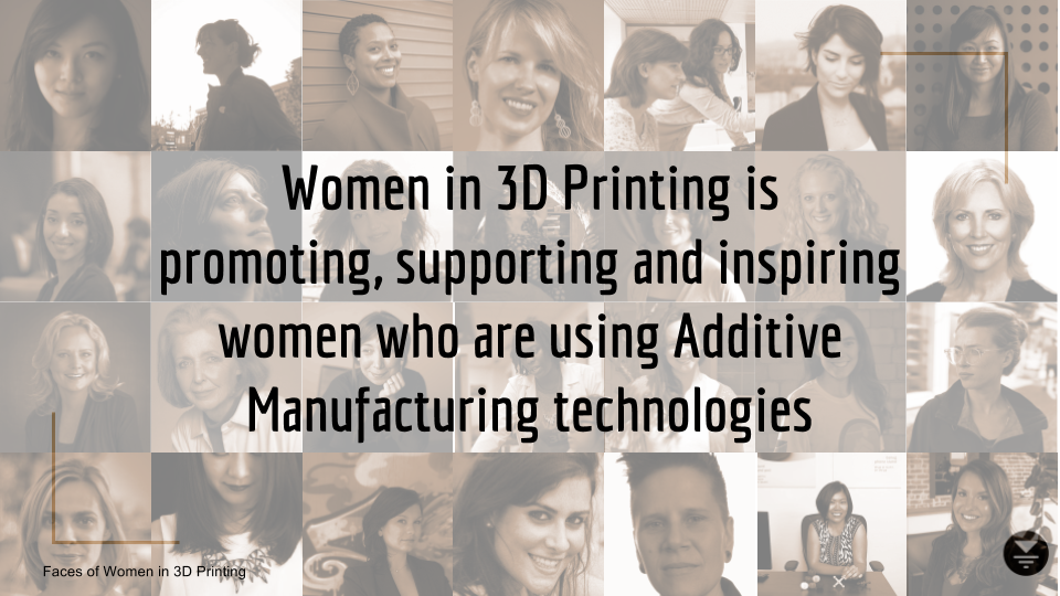 Graphic encompassing a number of Women in 3D Printing contributors to date. Image via Women in 3D Printing