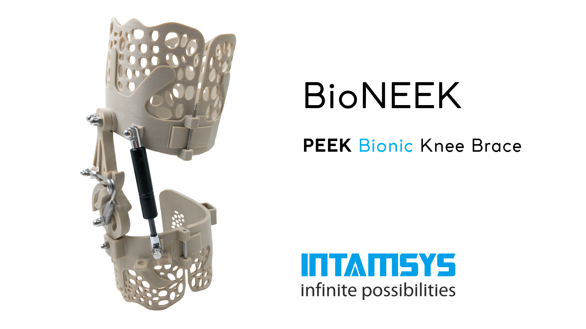 BioNEEK, a PEEK bionic knee brace. Image via INTAMSYS.
