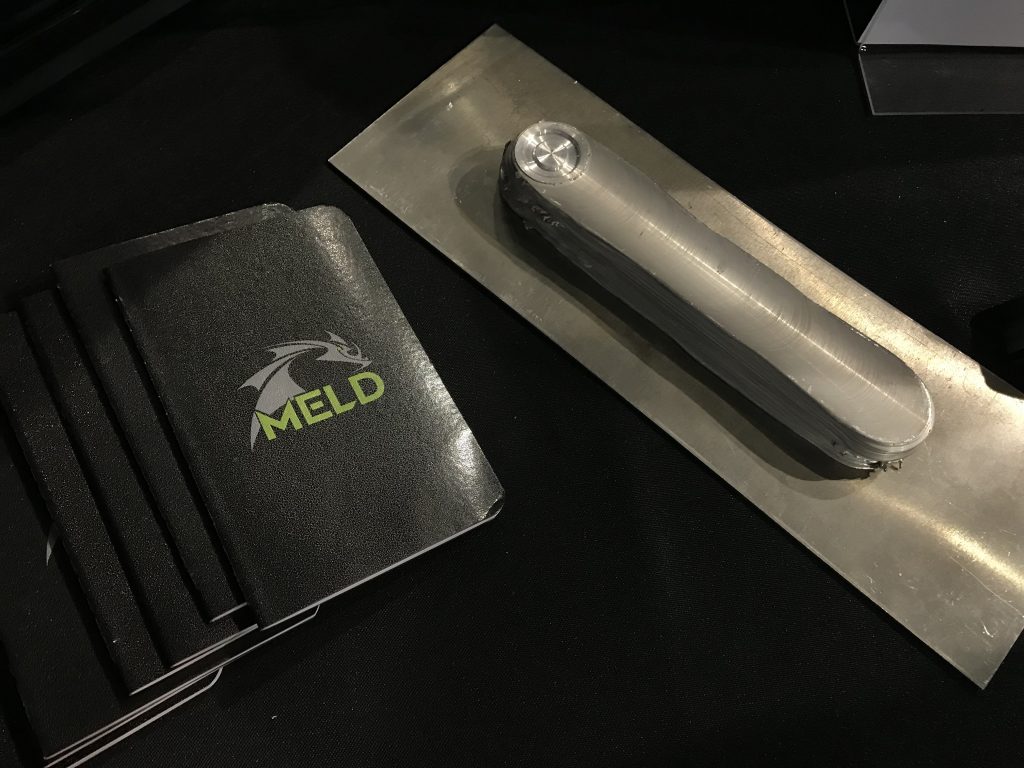 A MELD Manufacturing sample metal 3D printed part. Photo by Beau Jackson
