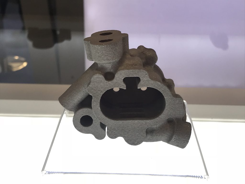 Metal 3D printed sample by Stratasys. Photo by Beau Jackson