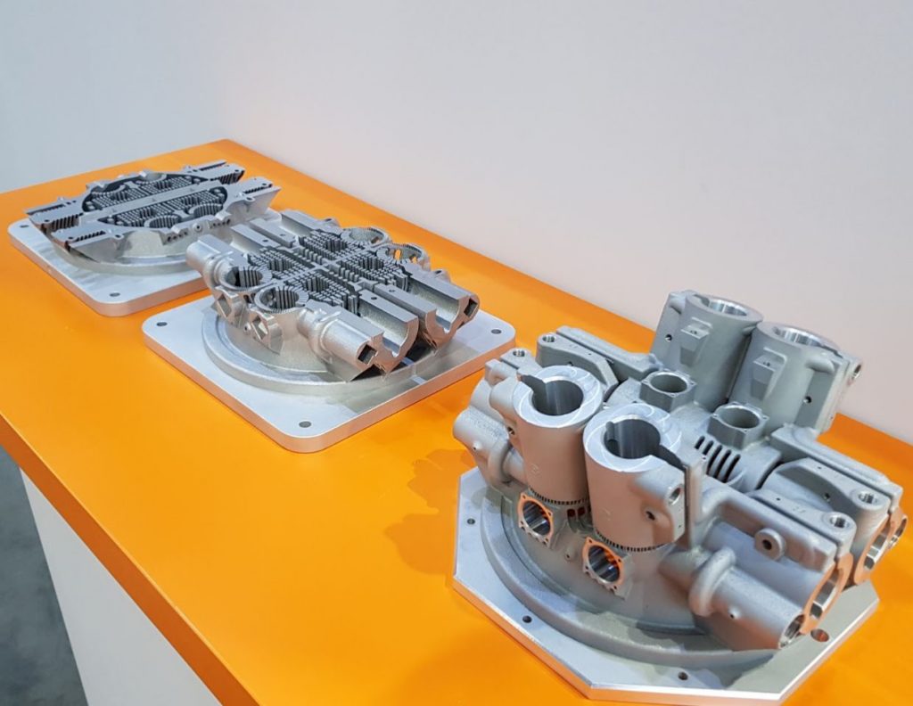 Metal additive manufactured components from the Renishaw RENAM 500Q. Photo by Michael Petch.