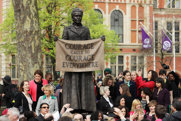 Millicent Garrett Fawcett statue, in Parliament Square. Photo via Getty Images, by Dan Kitwood.