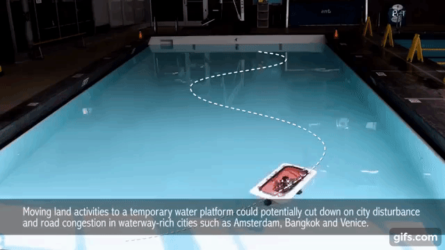 An autonomous Roboat faithfully follows a predetermined path. Clip via Massachusetts Institute of Technology (MIT) on YouTube.
