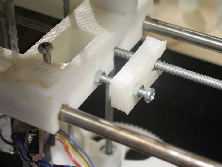 The first selfmade RepRap part fitted. Photo via Vik Olliver.