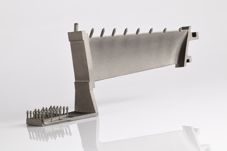 An Instrumented Stator Vane 3D printed at EOS using Amphyon. Photo via Additive Works