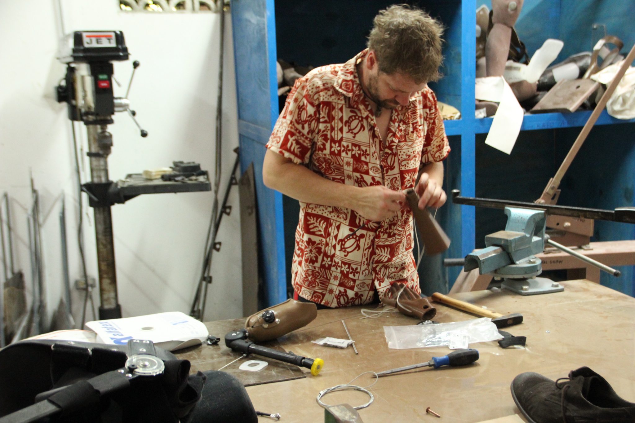 Jeff Erenstone, Founder of Create O&P, constructing 3D printed prosthetics. Photo via Create O&P.