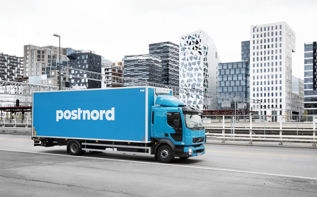 A PostNord delivery truck. Photo via PostNord Strålfors