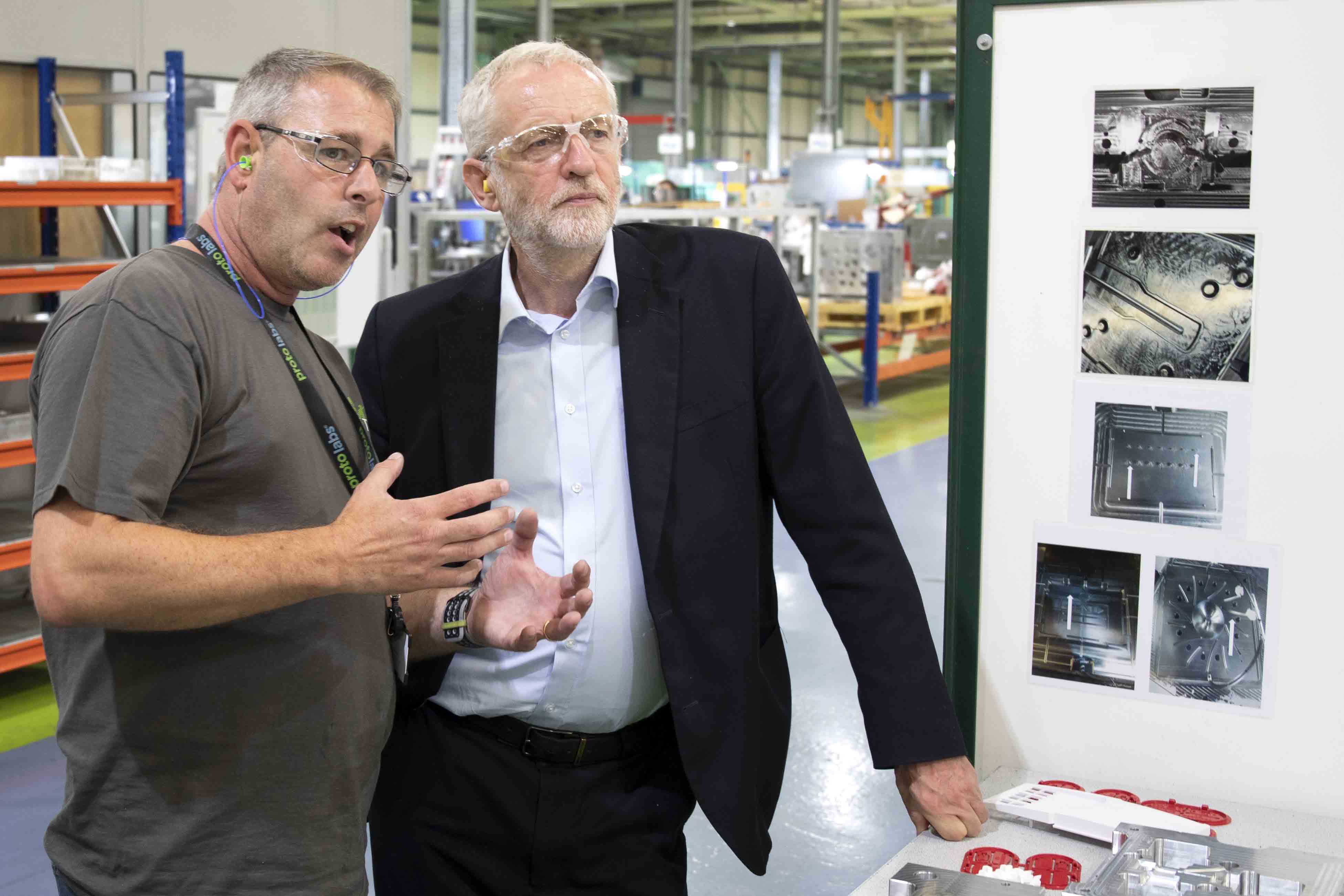 Jeremy Corbyn tours the Protolabs manufacturing facility in Telford. Photo via Protolabs.