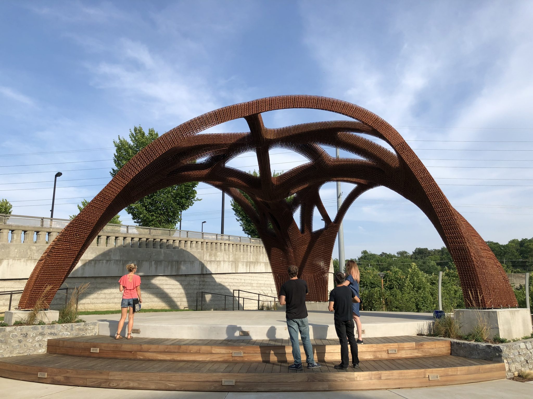 The 3D printed OneC1TY bandshell pavilion. Photo via Branch Technology.