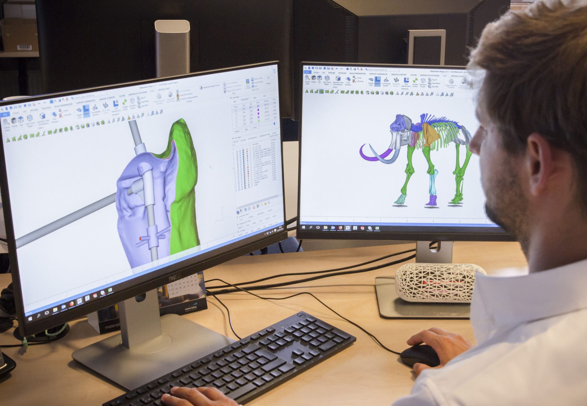 3D design of the mammoth. Photo via Materialise.