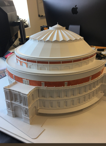 The 3D printed model of Royal Albert Hall. Photo via 59 Productions.