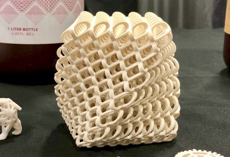A complex ceramic 3D printed object made with Tethon 3D's raisin. Photo via Fabbaloo