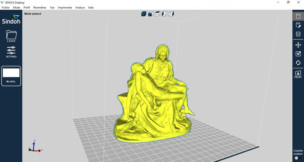 3D model of Michelangelo’s Pietà in 3DWOX Desktop.