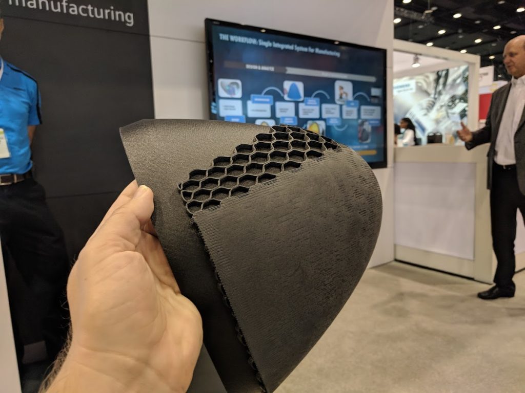 A Stratasys Robotic Composite radome at IMTS 2018. Photo by Michael Petch.