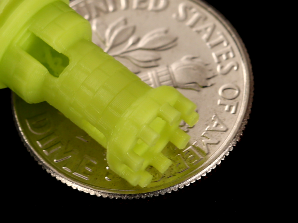 A 3D printed rook created using the Aerostruder v2 Micro toolhead. Photo via Lulzbot.
