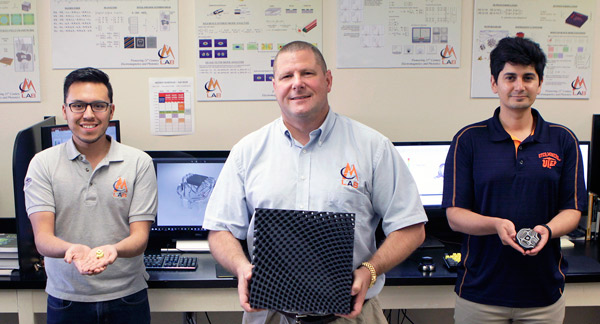 From left to right: Gilbert Carranza, Dr. Raymond C. Rumpf and Cesar Valle. Photo via UTEP