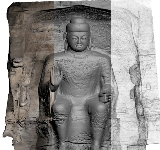 3D Digital reconstruction of a Yungang statue. Image via Yungang Grottoes.