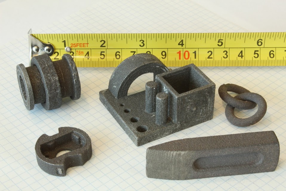 Sample high-carbon steel parts 3D printed by the iro3d. Photo via iro3d
