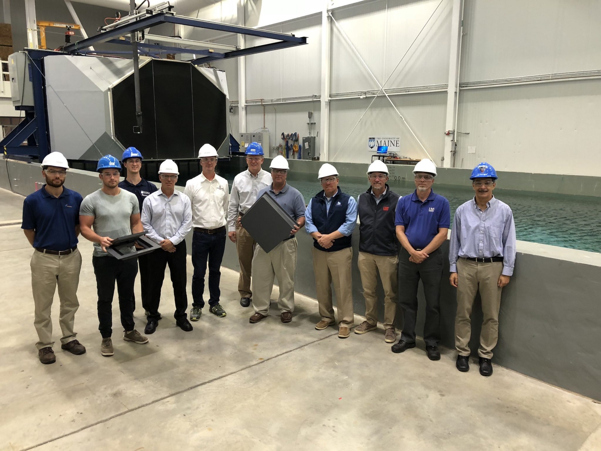 Boat builders from Maine visited the UMaine Composites Center. Image via UMaine