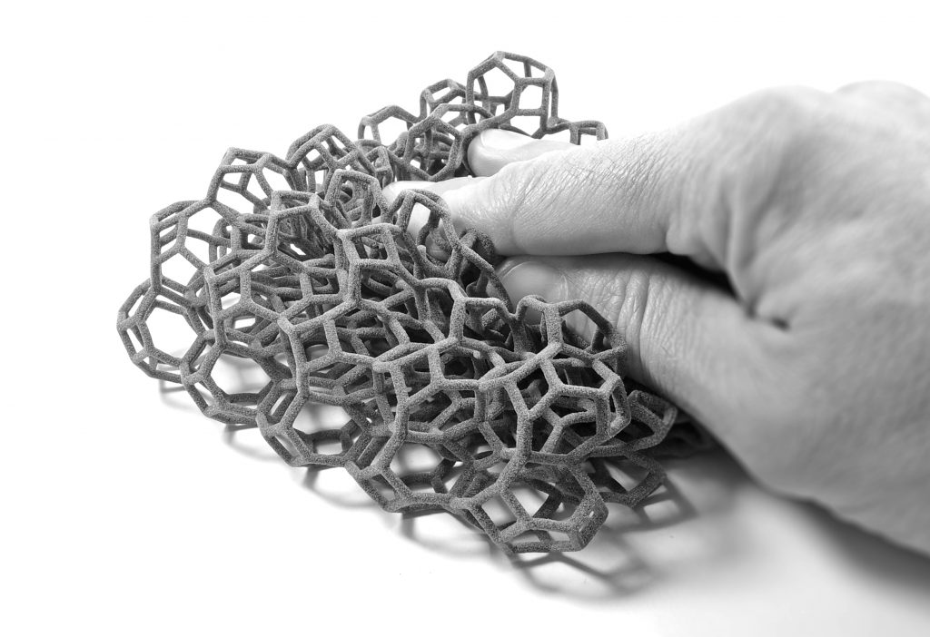 Demo 3D print of Flexa Soft. Photo via Sinterit
