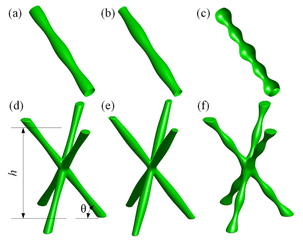 Irregular shapes of the parametrically designed Kagome trusses. Image via Materials and Design journal.