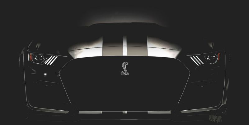 A teaser image of Ford Shelby Mustang GT500. Image via Ford