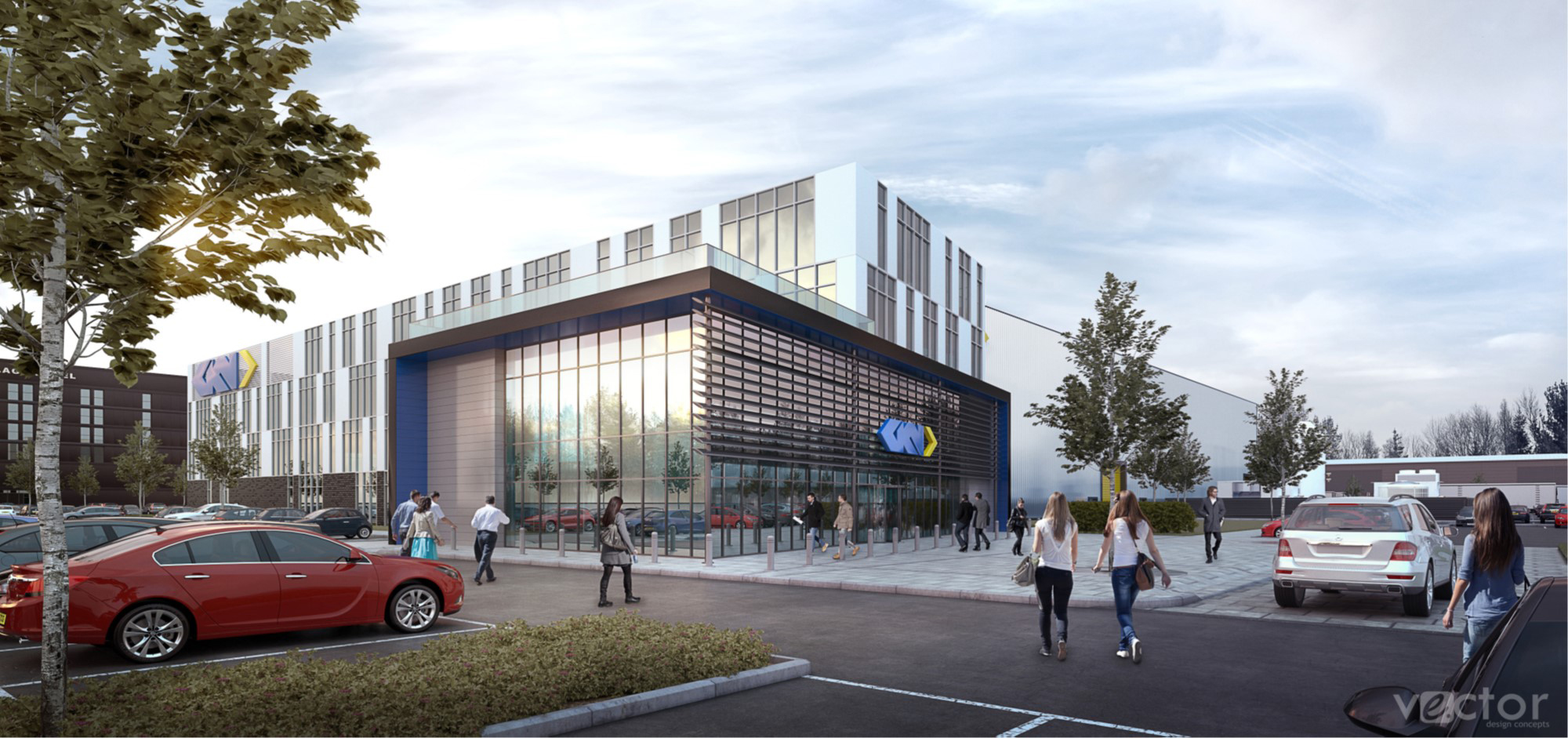 Digital render of the forthcoming Global Technology Center. Image via GKN Aerospace