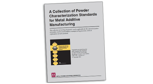 A Collection of Powder Characterization Standards for Metal Additive Manufacturing. Image via the MPIF