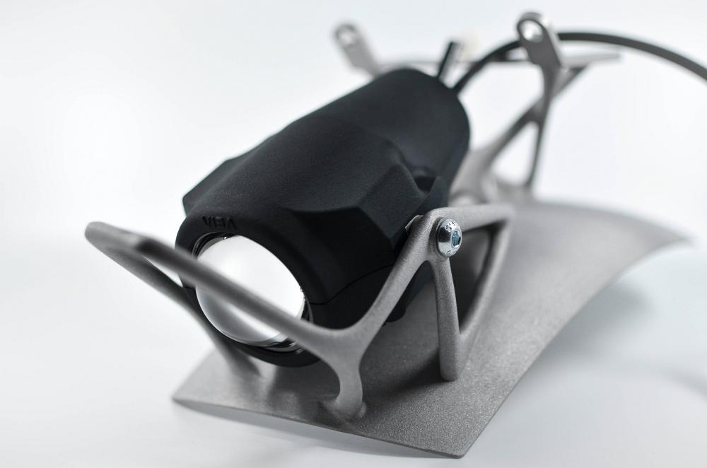 A 3D printed mudguard and headlight support. Image via VIBA.