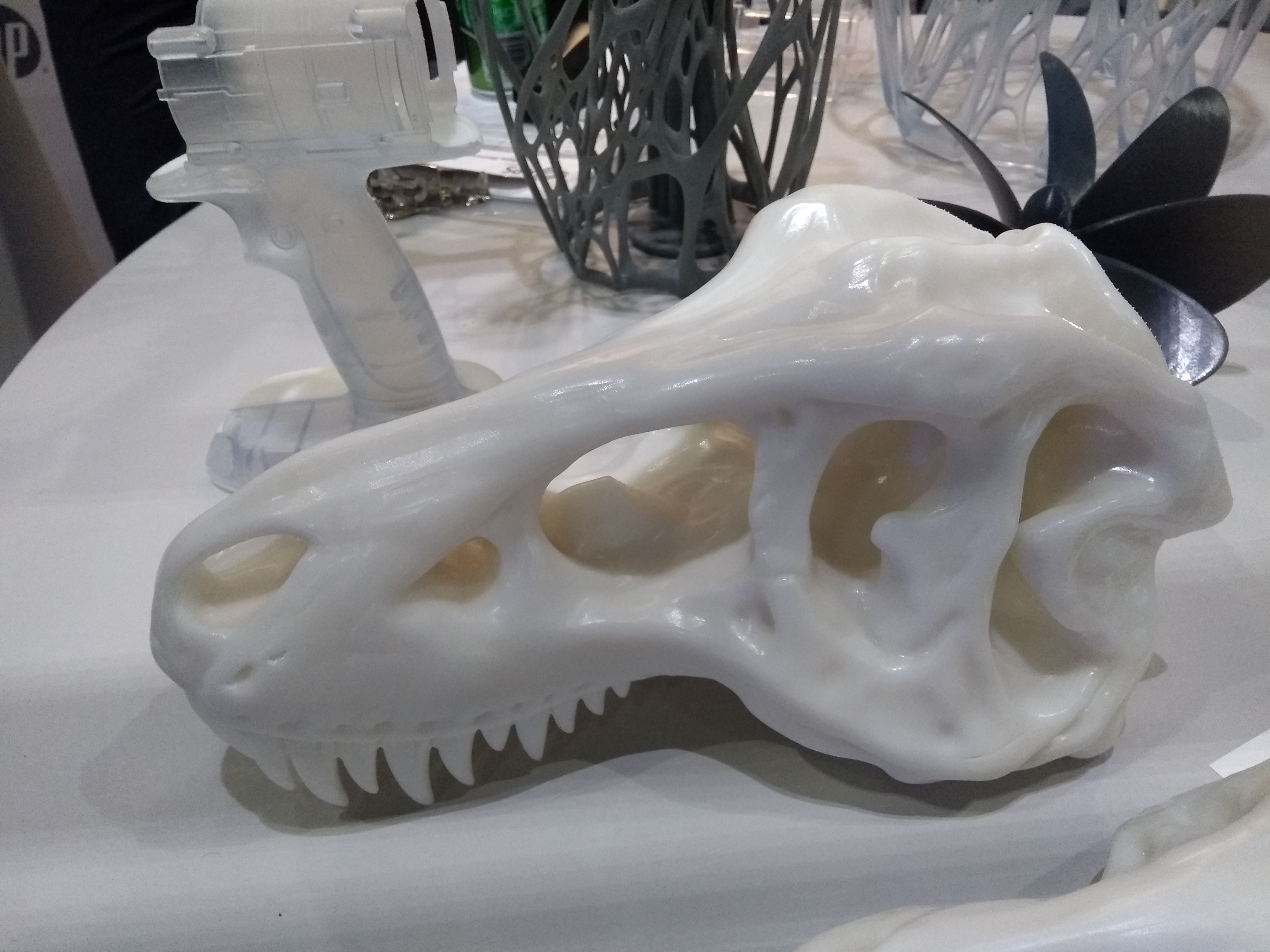 A large-scale 3D printed skull made with resin using the NEO800 3D printer from RPS.