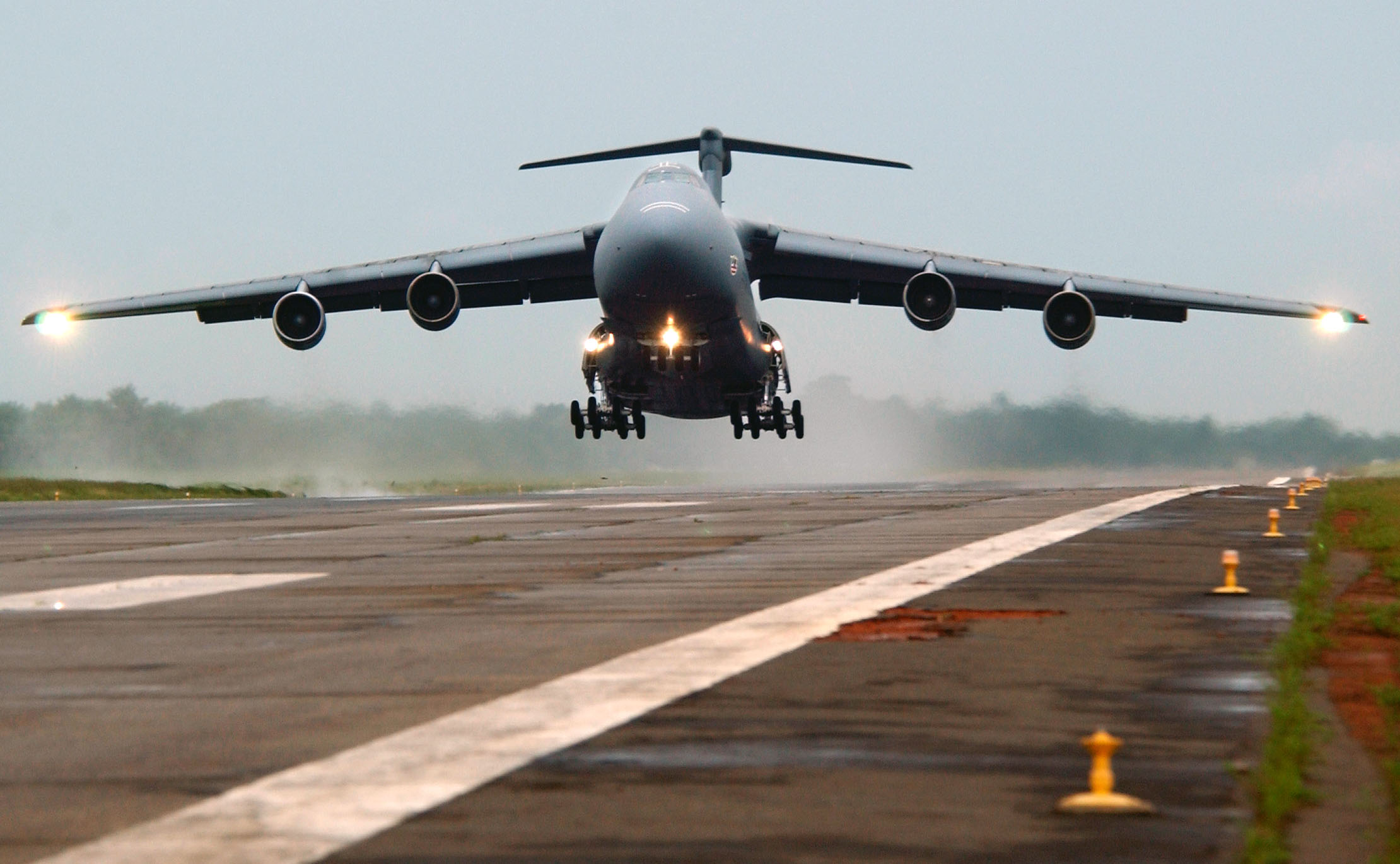 A C-5 Galaxy taking off from the Travis Air Force Base, California. Image via U.S. Air Force/Tech. Sgt. Justin D. Pyle