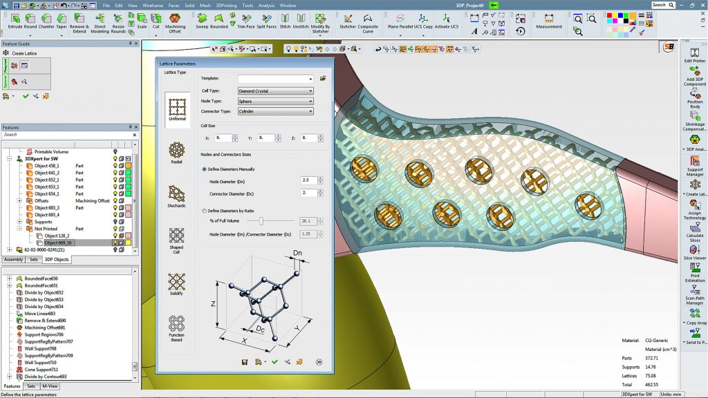 Lattice work modeled in 3D Systems 3D Expert. Image via 3D Systems