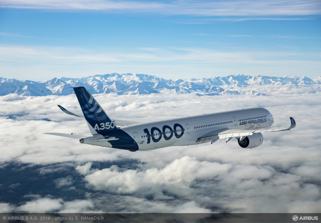 An Airbus XWB A350-1000 aircraft. Photo by S. Ramadier, Airbus