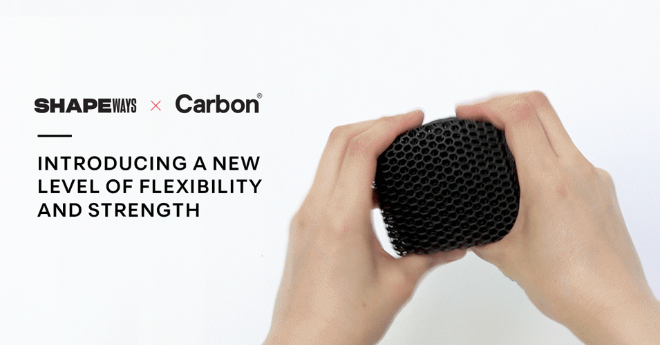 A 3D printed part from Carbon. Clip via Shapeways.