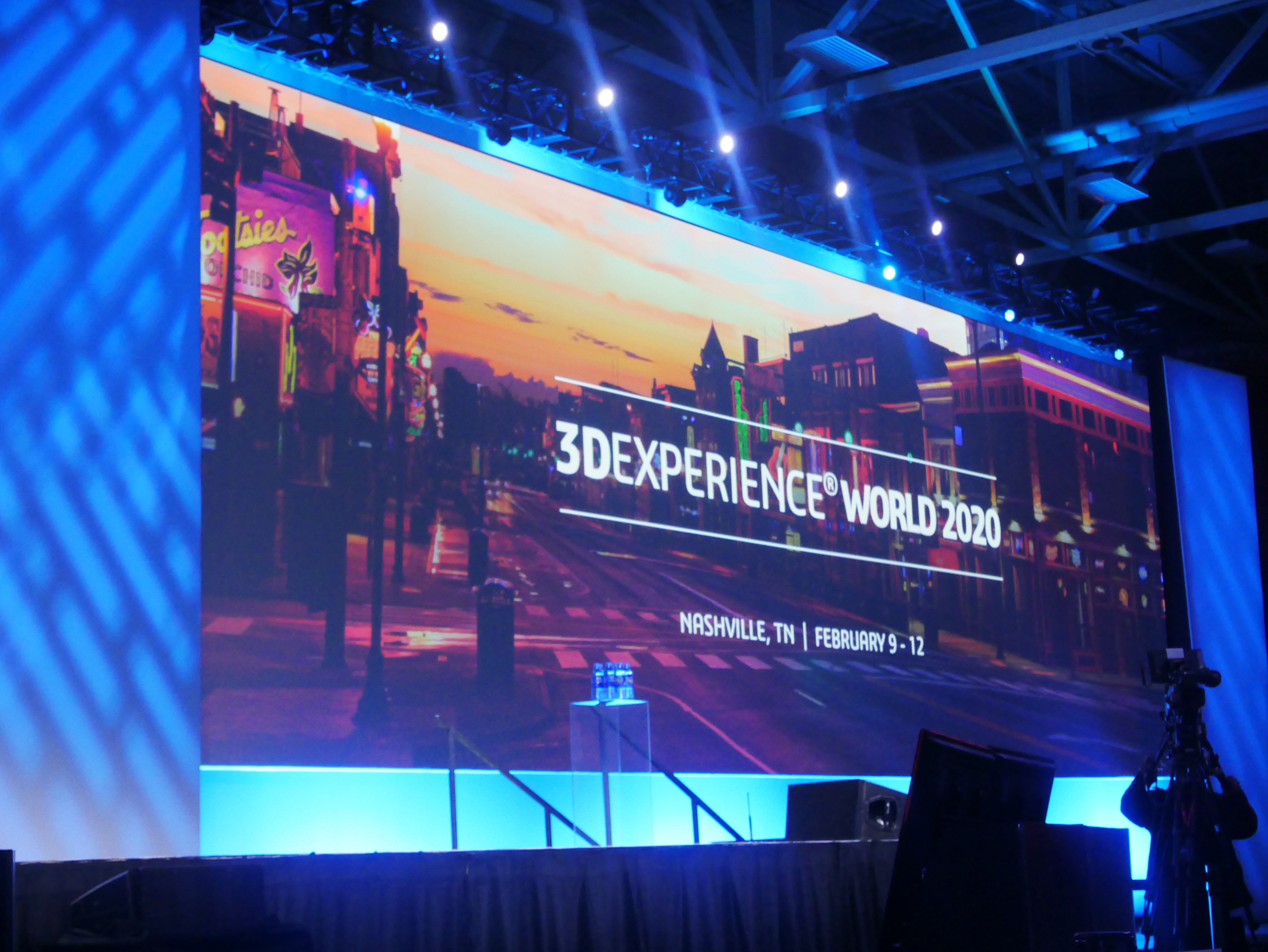 The 3DEXPERIENCE World signage at SOLIDWORKS World. Photo by Tia Vialva.