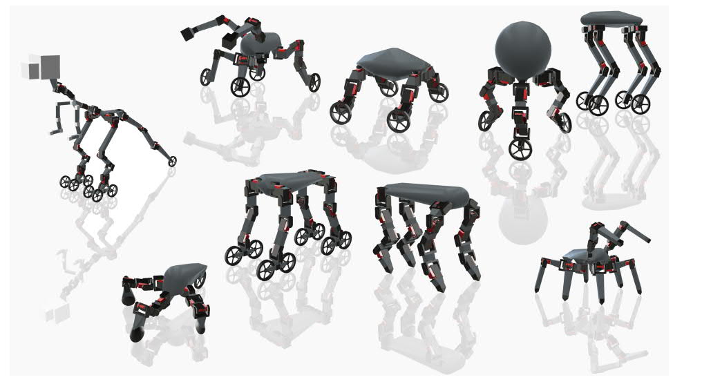 Design variations of Skaterbot with modified limbs. Image via ACM Transactions on Graphics.