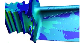 Example FEA of a turbine blade.Image via ANSYS