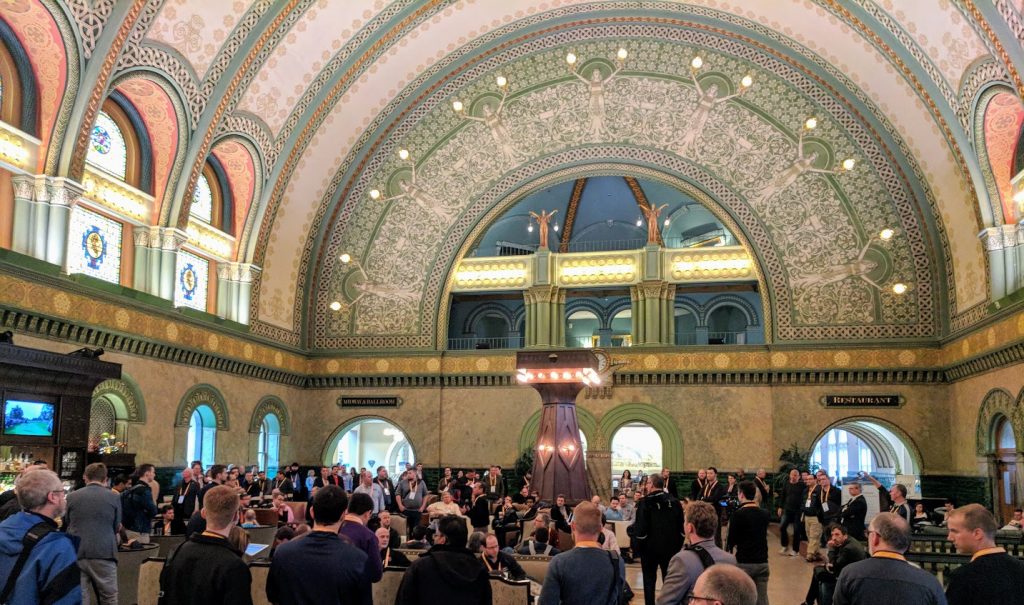 Attendees are welcomed to the St. Louis Union Station Hotel for AMUG 2018. Photo by Michael Petch.