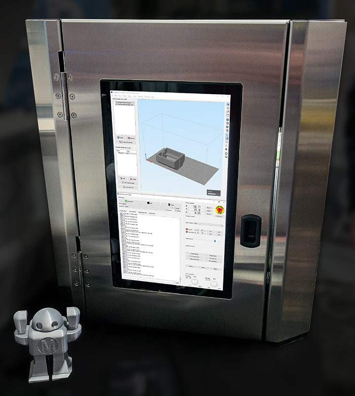 The touchscreen UI on Juggerbot 3D's system. Image via JuggerBot 3D.