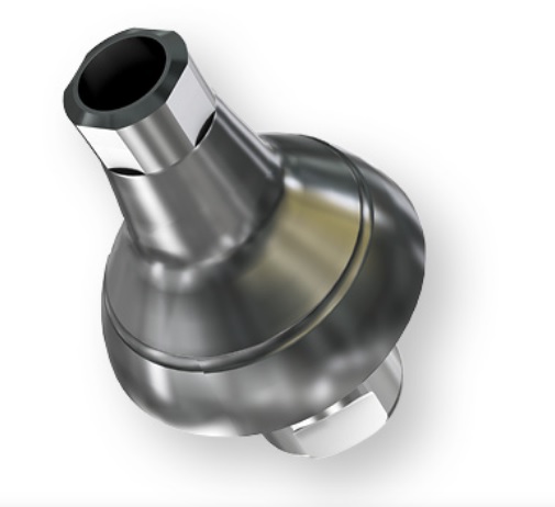 The titanium 3D printed EAP abutment. Image via EA-platform.